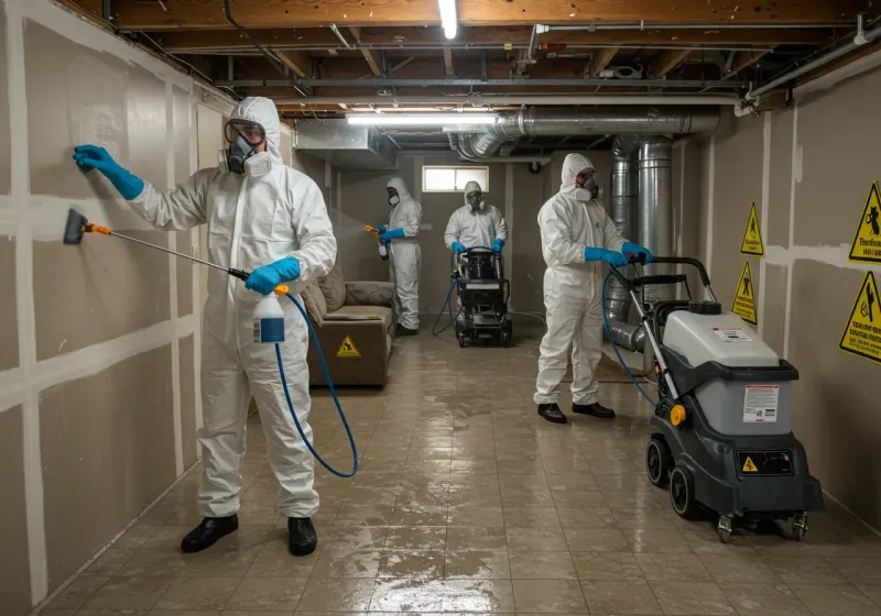 Basement Moisture Removal and Structural Drying process in Middlesex County, CT